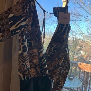 Animal print body suit